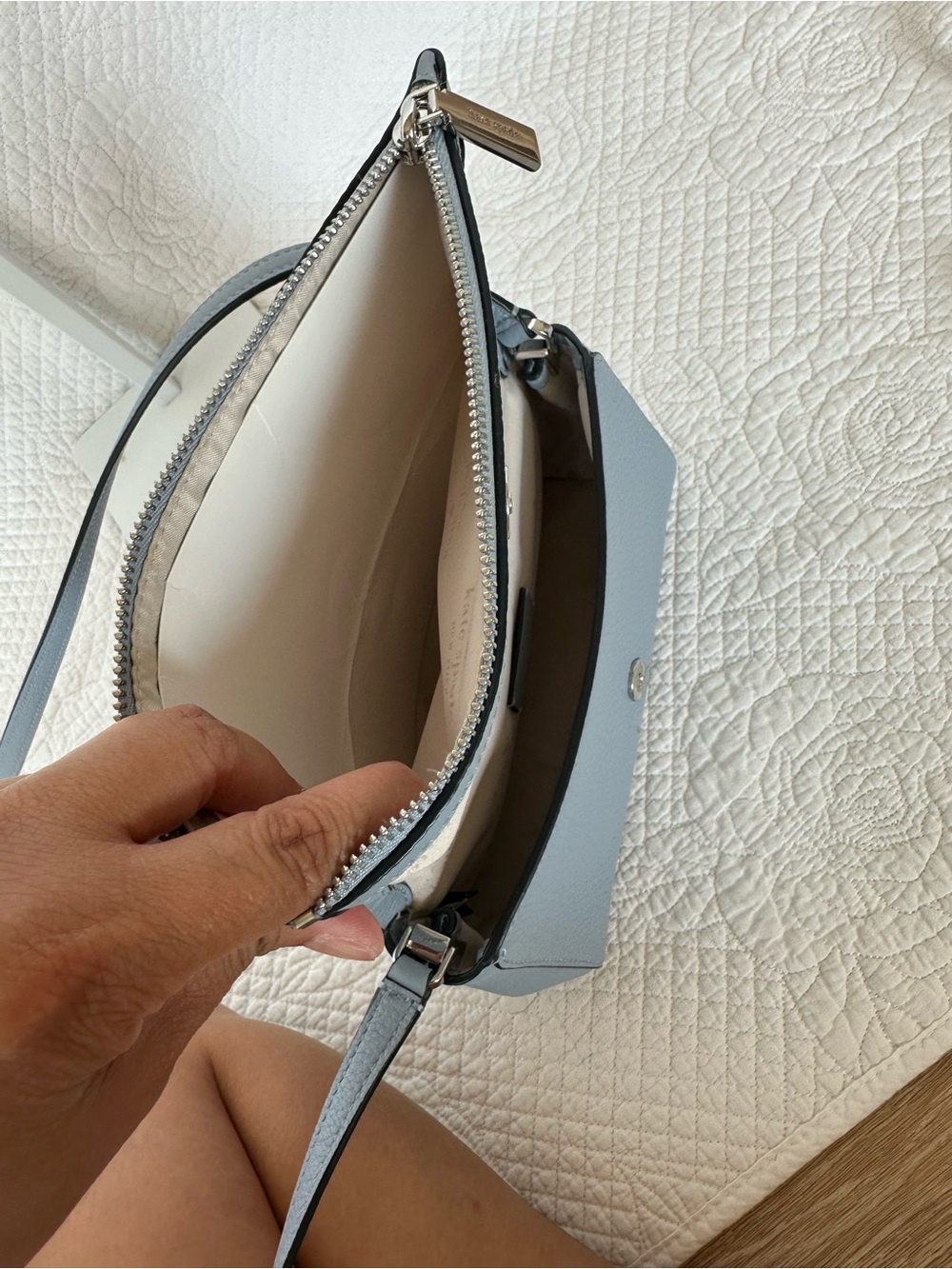 kate spade Blue Pebbled Leather Crossbody Bag - Picture 7 of 8